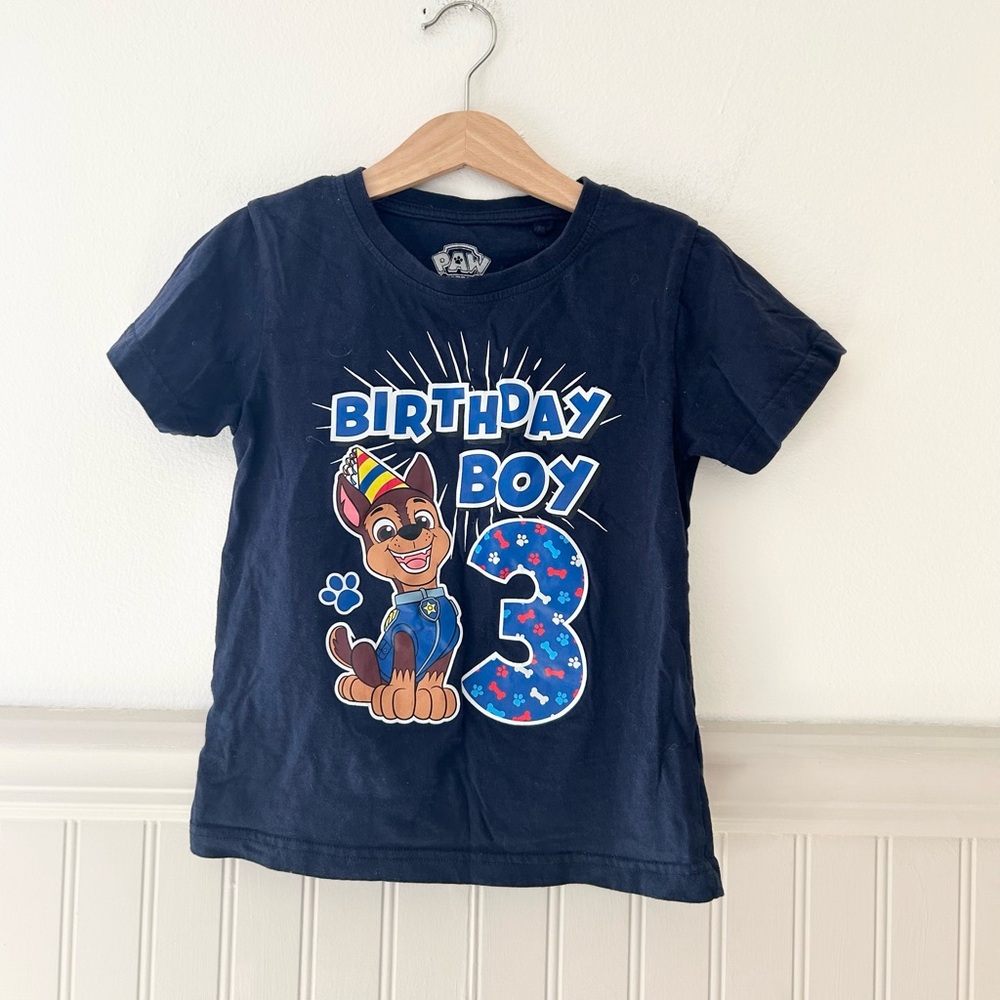 Nickelodeon Paw Patrol Chase Boys’ 3rd Birthday T-Shirt Blue Size 4T
